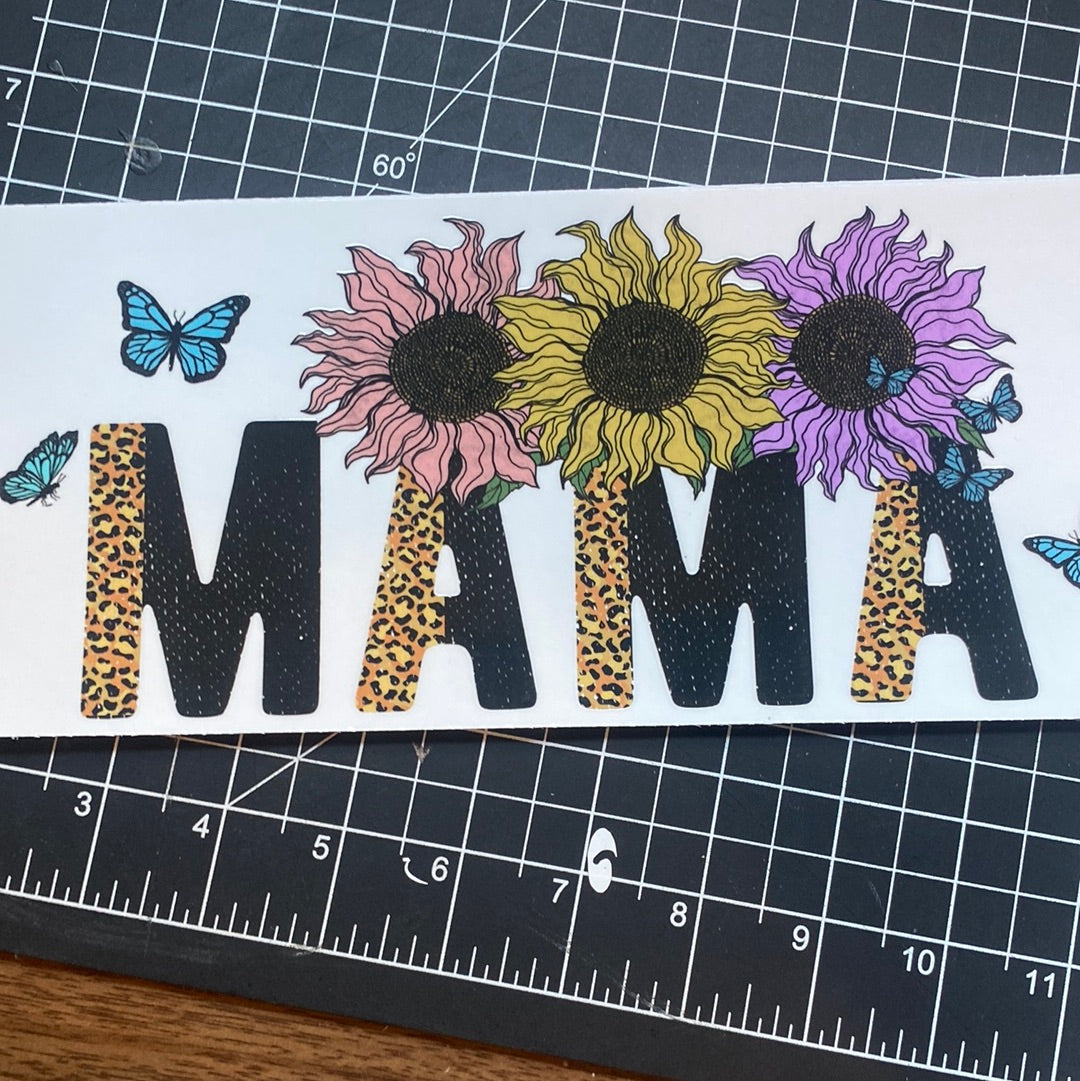 Mama animal print sunflower